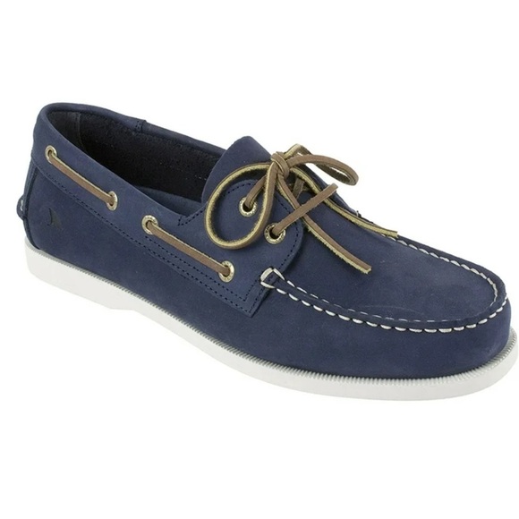 Rugged Shark Other - Rugged Shark Classic Men’s Blue Leather Boat Shoe Sip On Shoe Loafer Size 11